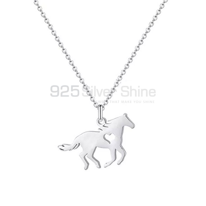 Horse Necklace, Animal Minimalist Necklace In 925 Sterling Silver AMN154