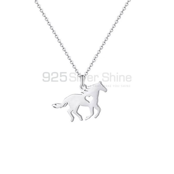 Horse Necklace, Animal Minimalist Necklace In 925 Sterling Silver AMN154_0