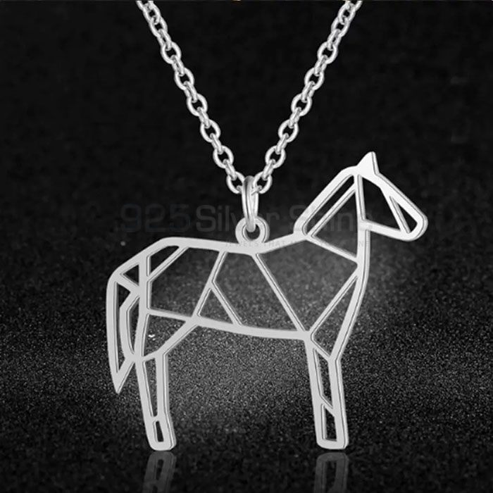 Horse Necklace, Top Collection Animal Minimalist Necklace In 925 Sterling Silver AMN203