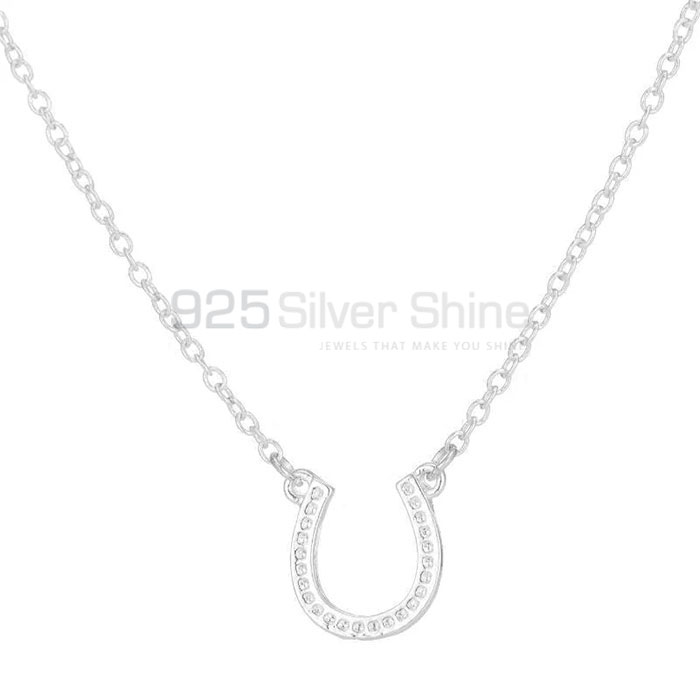 Horse Shoe Necklace, Designer Animal Minimalist Necklace In 925 Sterling Silver AMN181