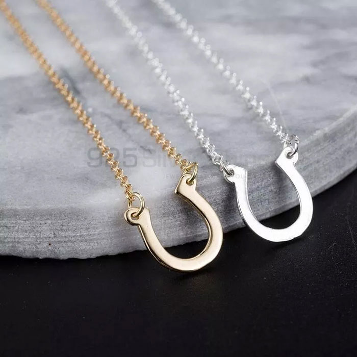Horse Shoe Necklace, Designer Animal Minimalist Necklace In 925 Sterling Silver AMN181_1