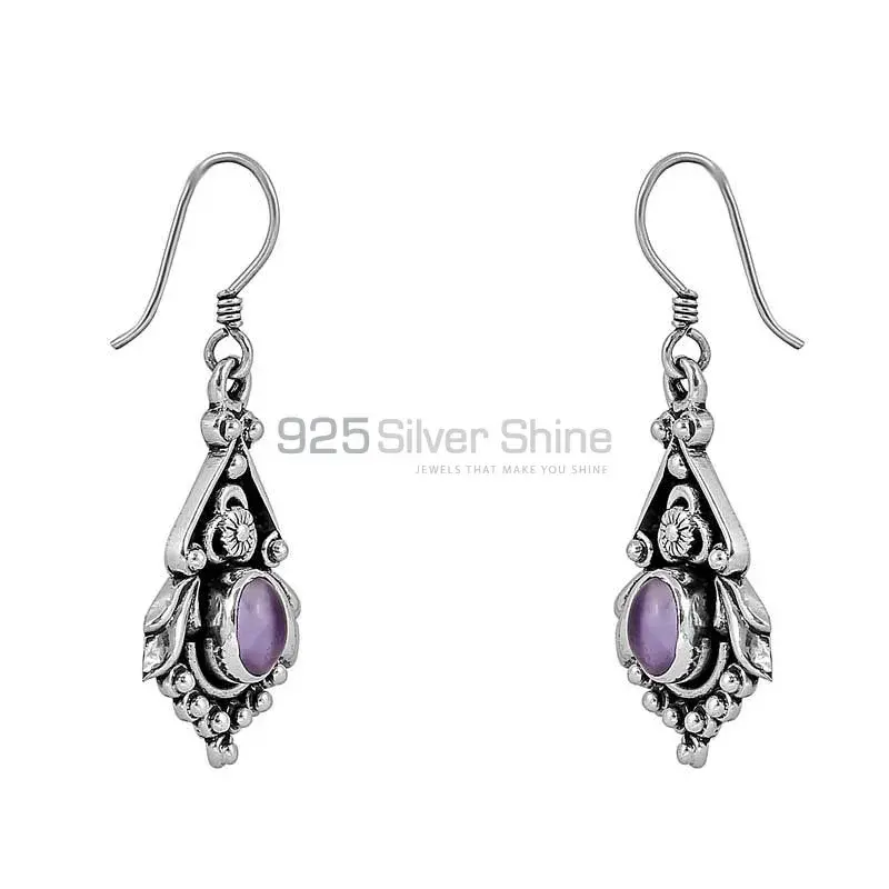 Hot Sale Natural Amethyst Gemstone Earring In 925 Sterling Silver Jewelry 925SE87_0