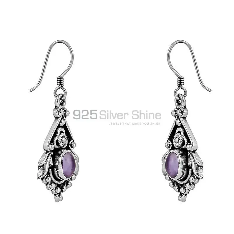 Hot Sale Natural Amethyst Gemstone Earring In 925 Sterling Silver Jewelry 925SE87_1