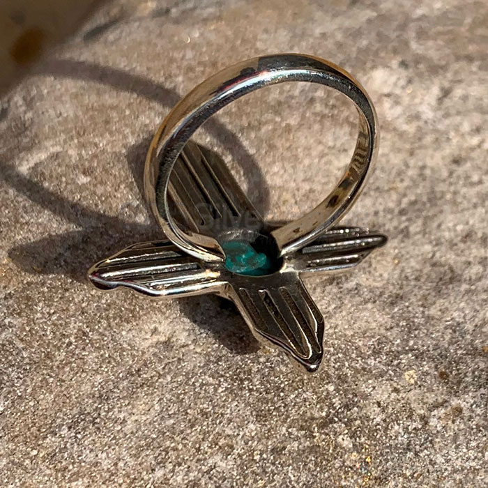 Cross Symbol Turquoise Gemstone Ring In Sterling Silver SSR193_1