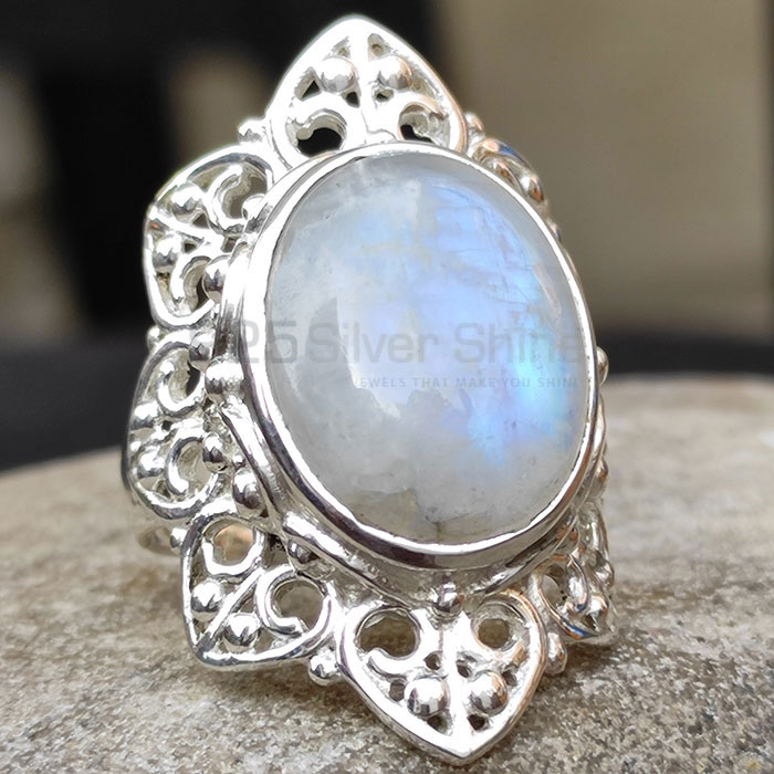 Rainbow Moonstone Ring In 925 Sterling Silver SSR70_1