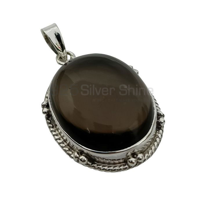 Huge Smoky Quartz Gemstone Pendant In Sterling Silver 925NSP15