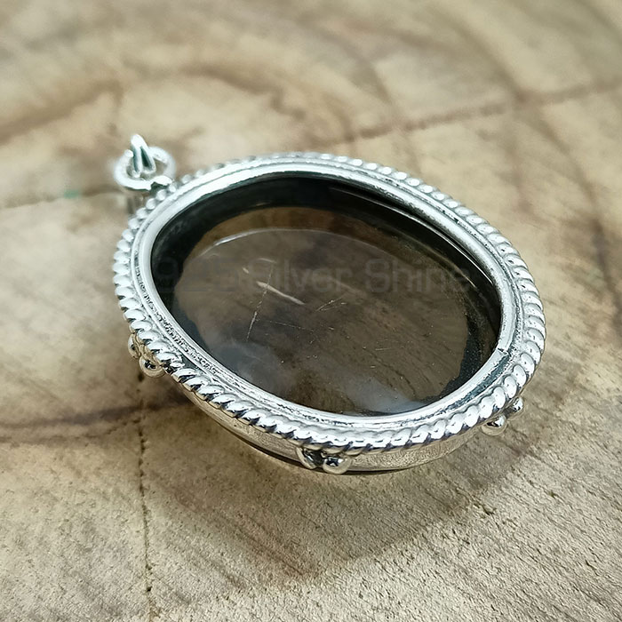 Smoky Quartz Gemstone Pendant In Sterling Silver 925NSP15_0