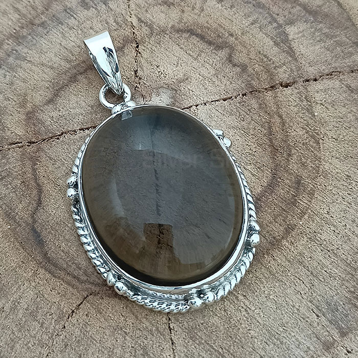 Huge Smoky Quartz Gemstone Pendant In Sterling Silver 925NSP15_2