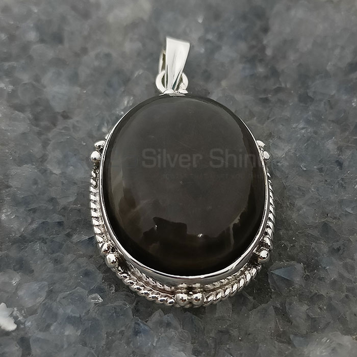 Huge Smoky Quartz Gemstone Pendant In Sterling Silver 925NSP15_5