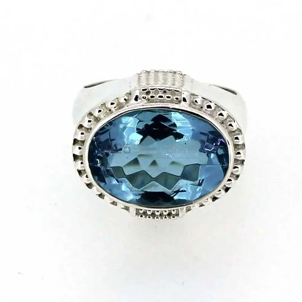 Hydro Blue Topaz Gemstone Ring In Sterling Silver 925SR042-5
