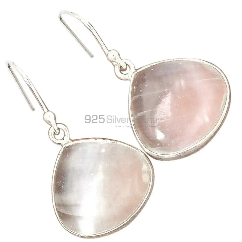 Inexpensive 925 Sterling Silver Earrings In Calcite Gemstone Jewelry 925SE2544_3