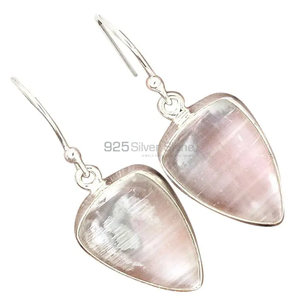 Inexpensive 925 Sterling Silver Earrings In Calcite Gemstone Jewelry 925SE2544_7
