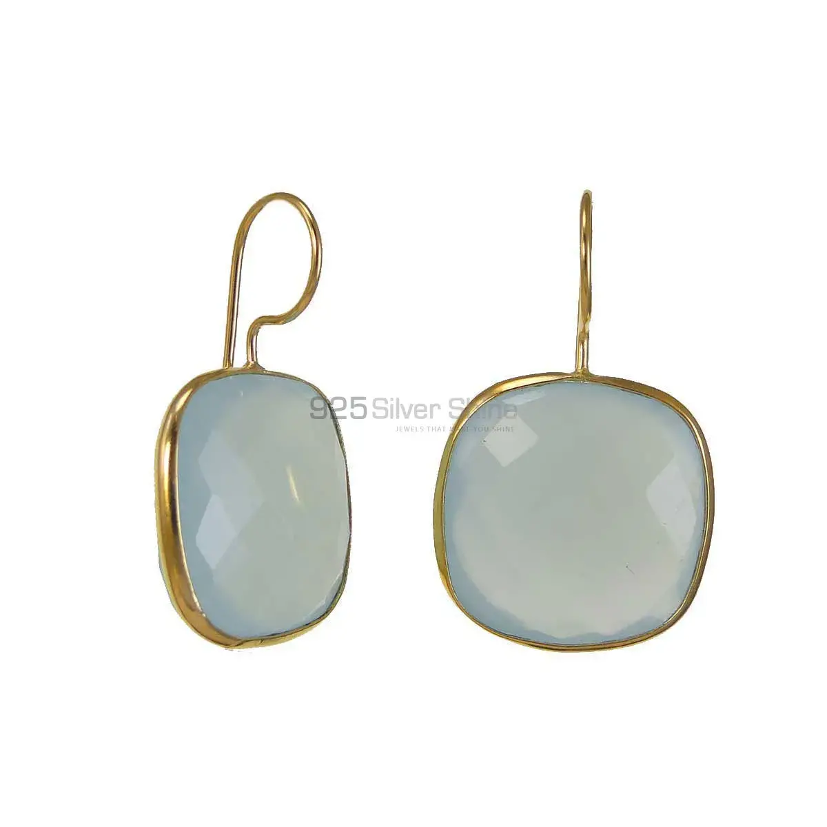 Inexpensive 925 Sterling Silver Earrings In Chalcedony Gemstone Jewelry 925SE1969