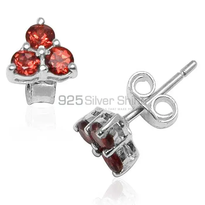 Inexpensive 925 Sterling Silver Earrings In Garnet Gemstone Jewelry 925SE750