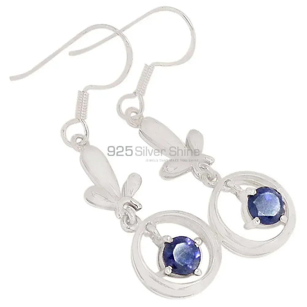 Inexpensive 925 Sterling Silver Earrings In Iolite Gemstone Jewelry 925SE355