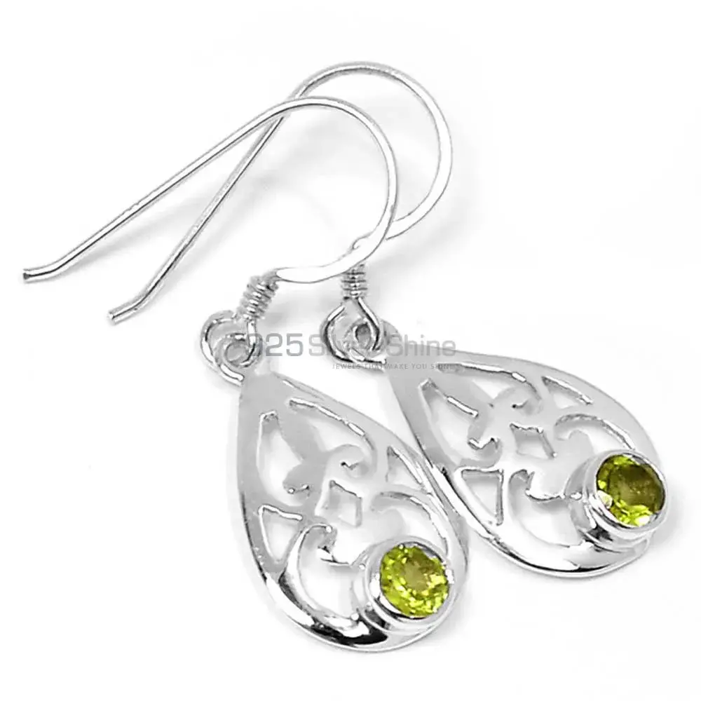 Inexpensive 925 Sterling Silver Earrings In Peridot Gemstone Jewelry 925SE513