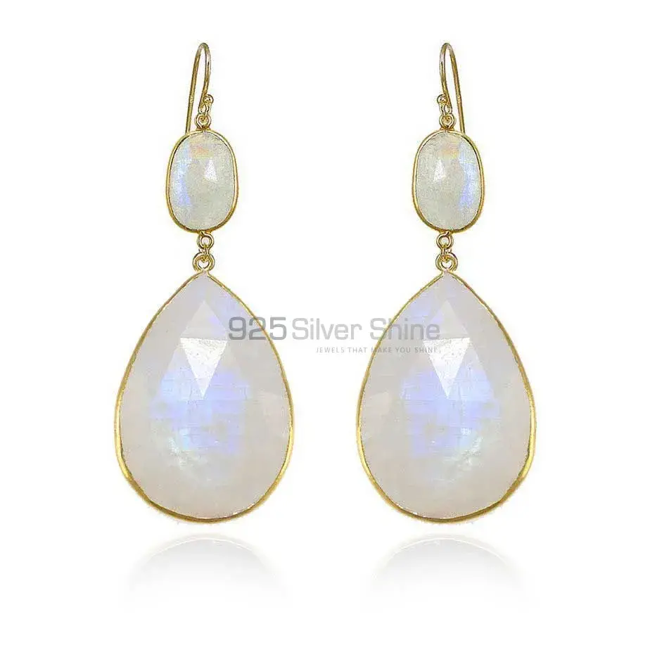 Inexpensive 925 Sterling Silver Earrings In Rainbow Moonstone Jewelry 925SE1890