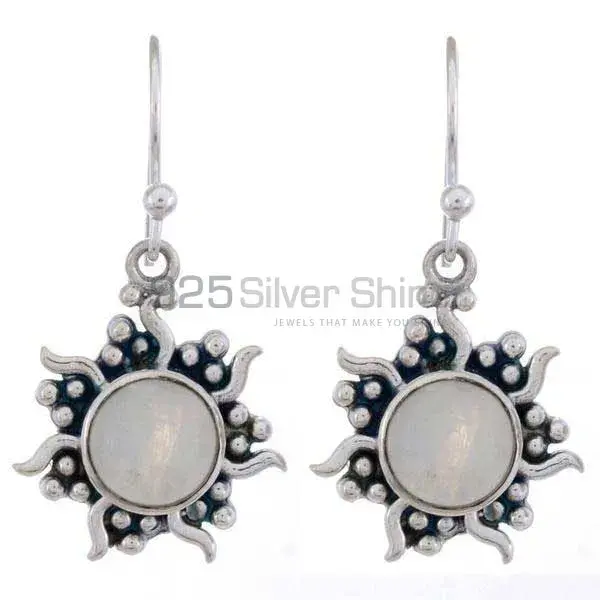Inexpensive 925 Sterling Silver Earrings In Rainbow Moonstone Jewelry 925SE1215