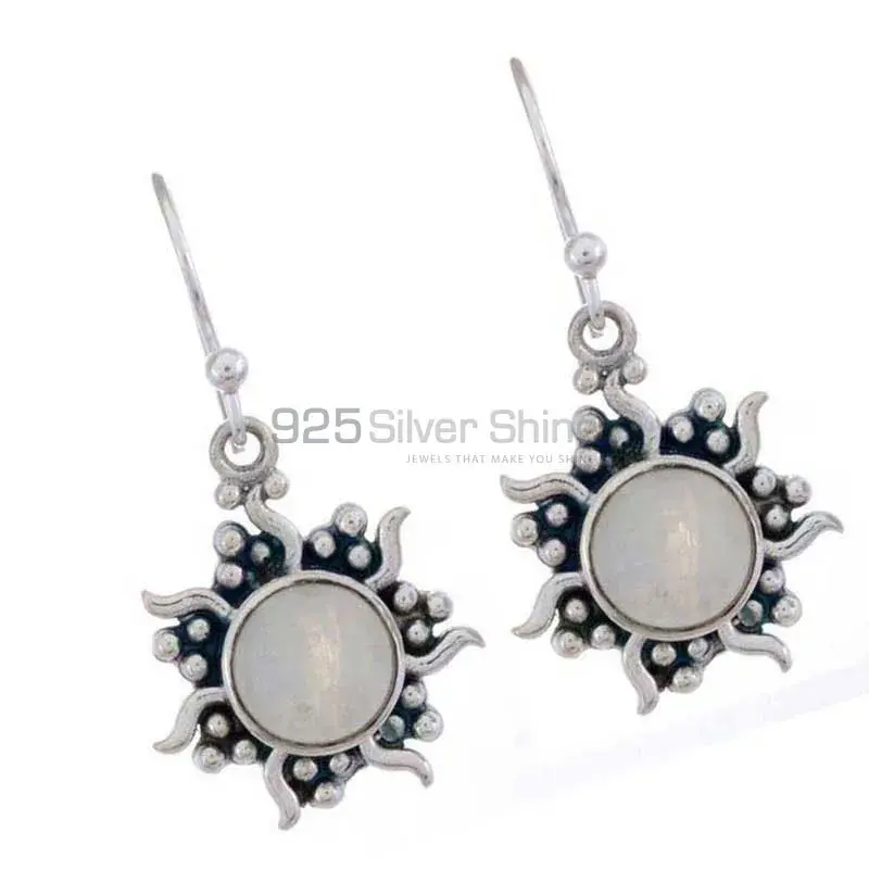925 Sterling Silver Earrings In Rainbow Moonstone Jewelry 925SE1215_1