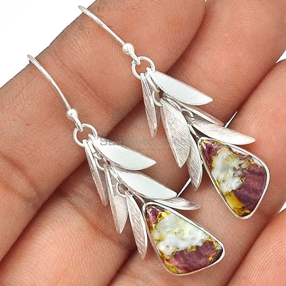 Inexpensive 925 Sterling Silver Earrings In Rhodonite Gemstone Jewelry 925SE3020_0