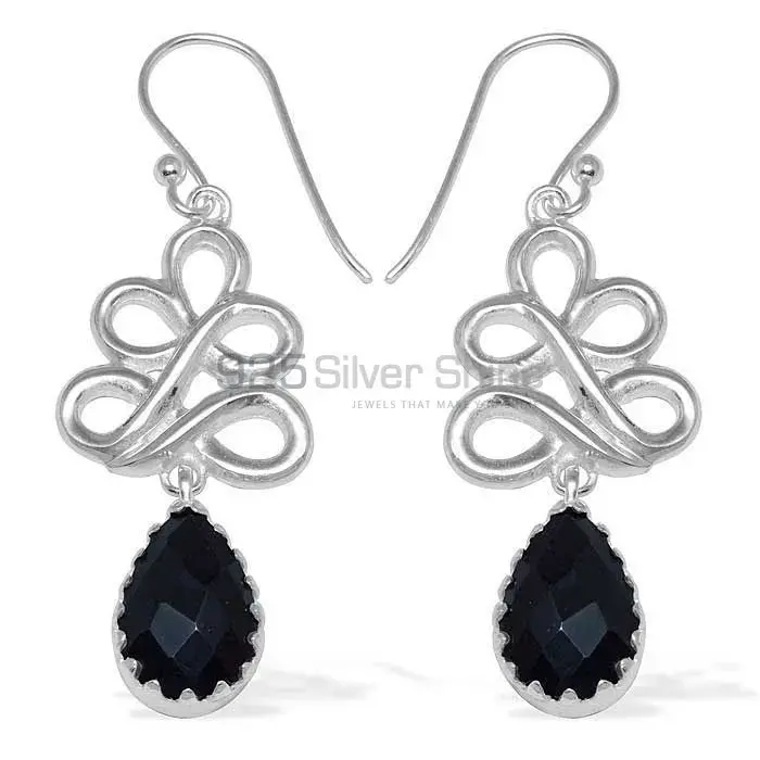 925 Sterling Silver Earrings In Black Onyx Gemstone Jewelry 925SE839_0