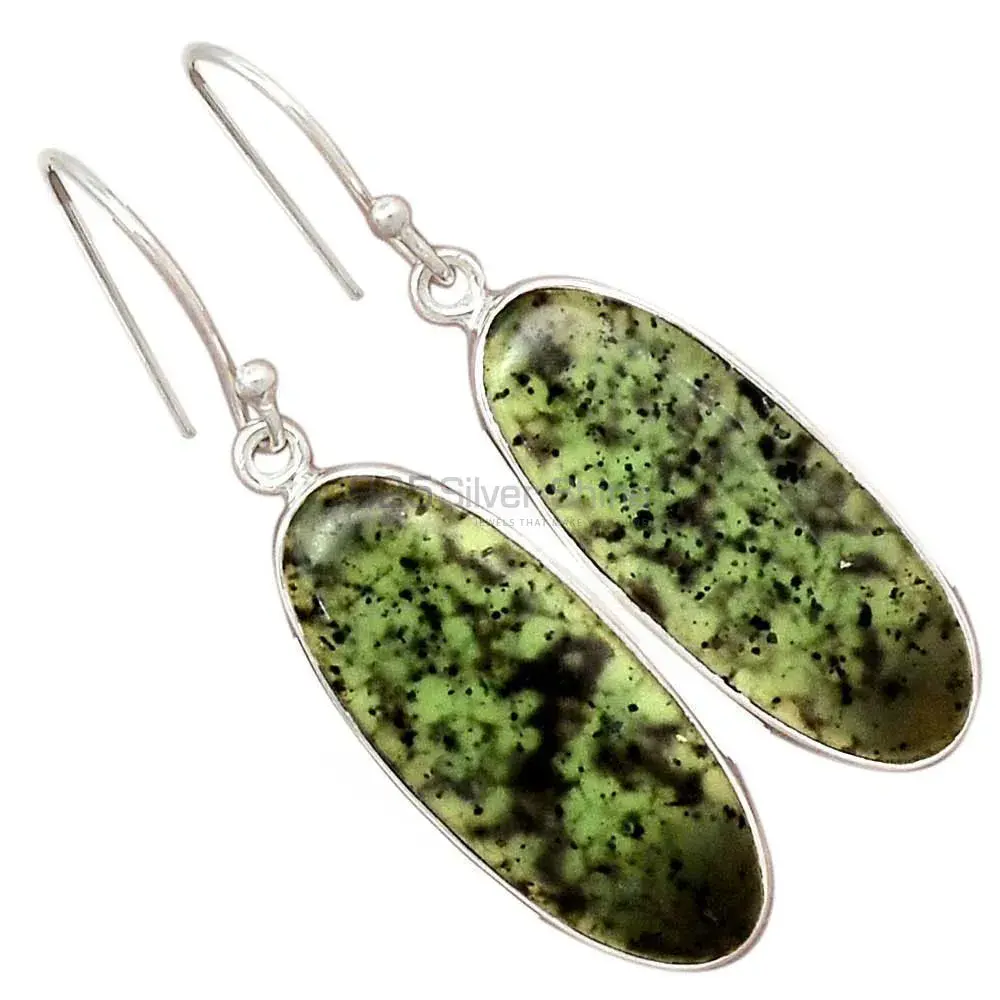 Inexpensive 925 Sterling Silver Earrings Wholesaler In Canadian Nephrite Jade Gemstone Jewelry 925SE2317_2