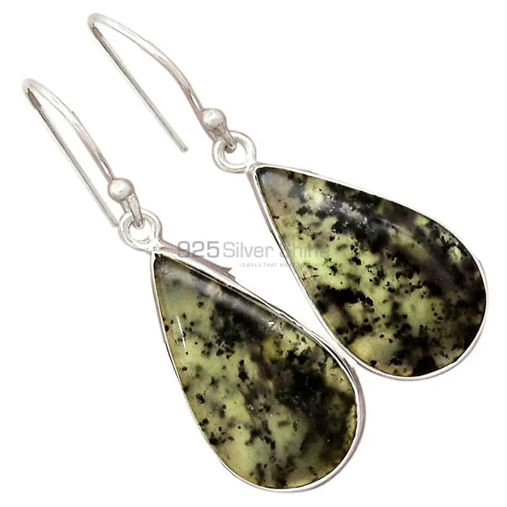 Inexpensive 925 Sterling Silver Earrings Wholesaler In Canadian Nephrite Jade Gemstone Jewelry 925SE2317_3
