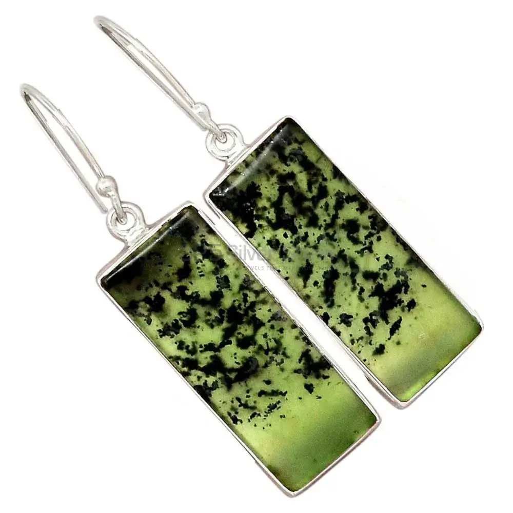 Inexpensive 925 Sterling Silver Earrings Wholesaler In Canadian Nephrite Jade Gemstone Jewelry 925SE2317_4