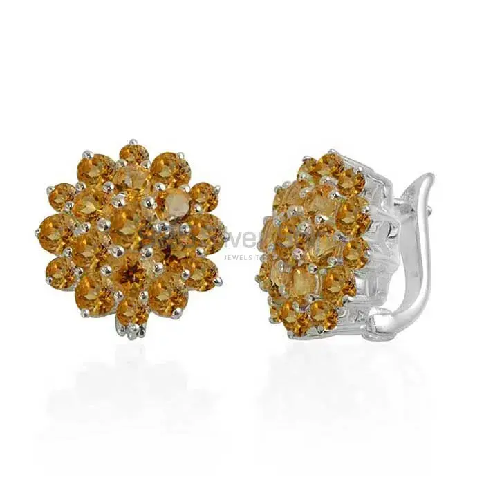 925 Sterling Silver Earrings In Citrine Gemstone Jewelry 925SE997_0