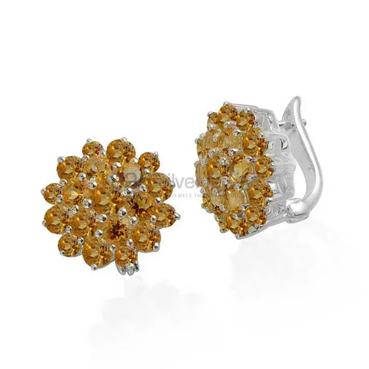 Inexpensive 925 Sterling Silver Earrings Wholesaler In Citrine Gemstone Jewelry 925SE997_0