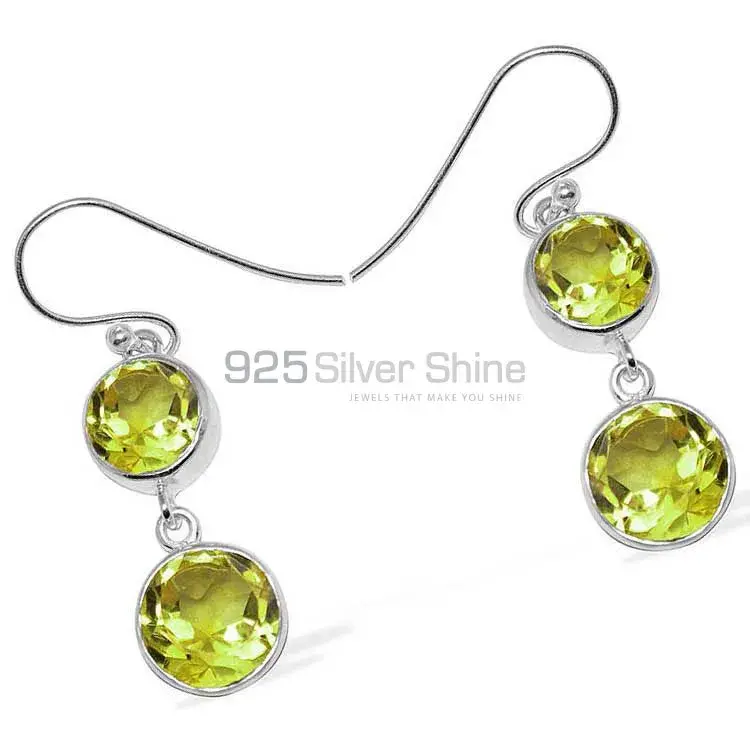 Inexpensive 925 Sterling Silver Earrings Wholesaler In Lemon Quartz Gemstone Jewelry 925SE1155_0