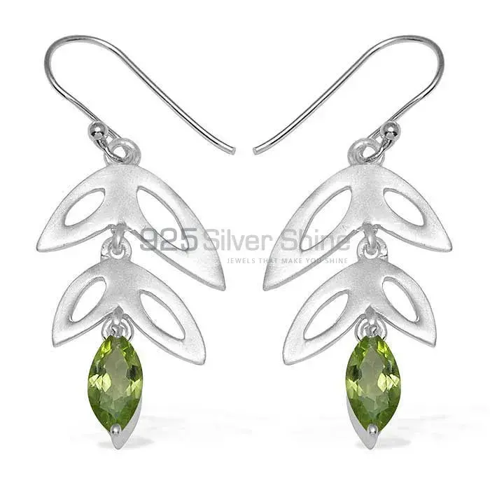 Inexpensive 925 Sterling Silver Earrings Wholesaler In Peridot Gemstone Jewelry 925SE760