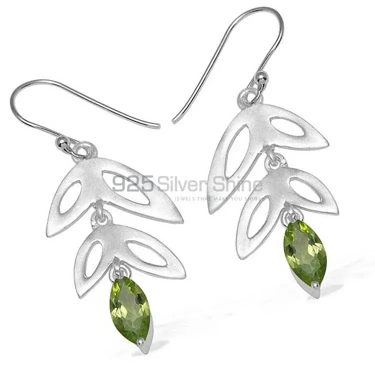 Inexpensive 925 Sterling Silver Earrings Wholesaler In Peridot Gemstone Jewelry 925SE760_0