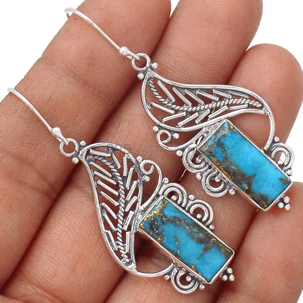 Inexpensive 925 Sterling Silver Earrings Wholesaler In Turquoise Gemstone Jewelry 925SE2951_0