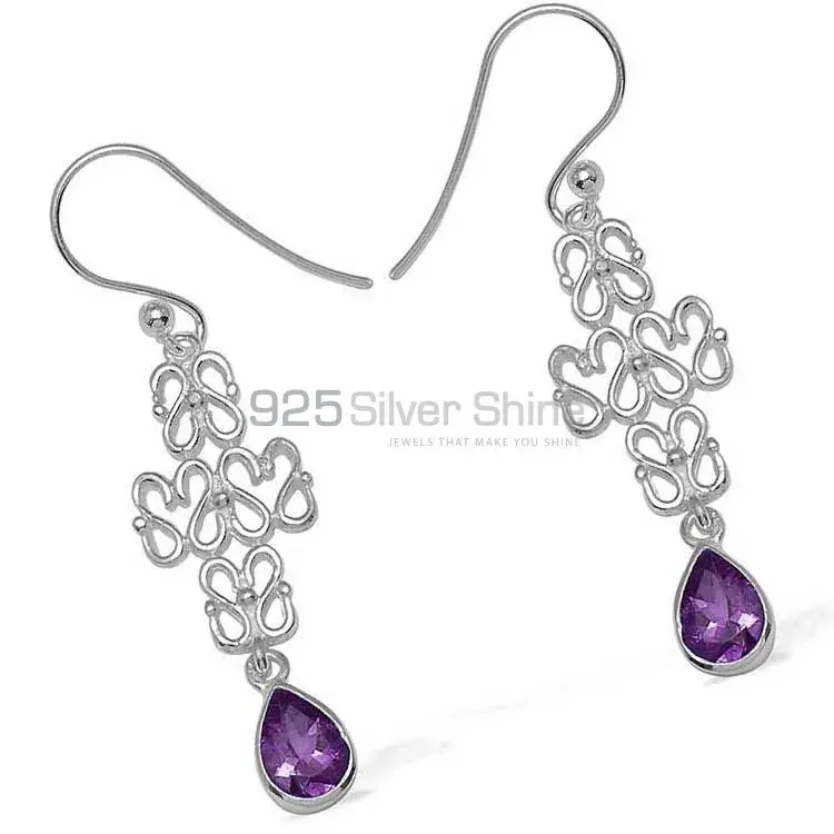 Inexpensive 925 Sterling Silver Handmade Earrings Exporters In Amethyst Gemstone Jewelry 925SE770_0