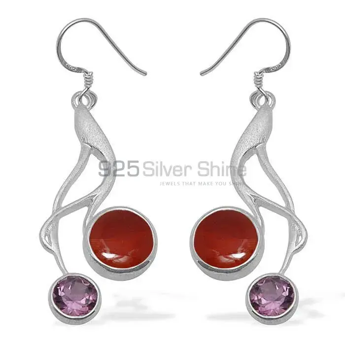925 Sterling Silver Handmade Earrings In Multi Gemstone Jewelry 925SE1086_0