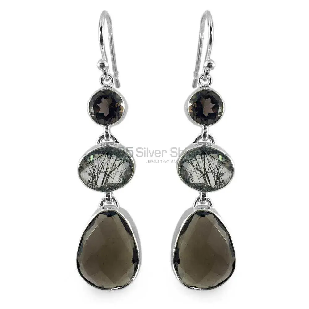 Inexpensive 925 Sterling Silver Handmade Earrings Exporters In Multi Gemstone Jewelry 925SE1314