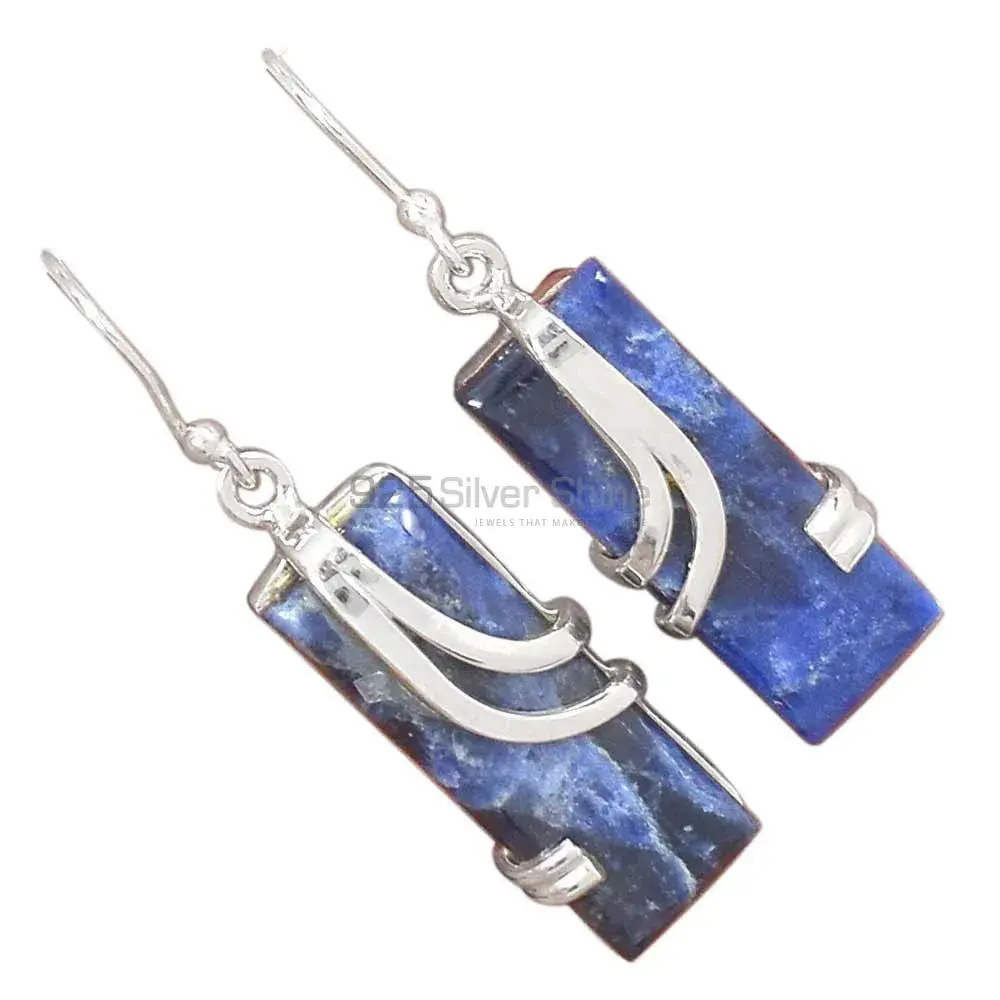 Inexpensive 925 Sterling Silver Handmade Earrings Exporters In Pietersite Gemstone Jewelry 925SE2090_1