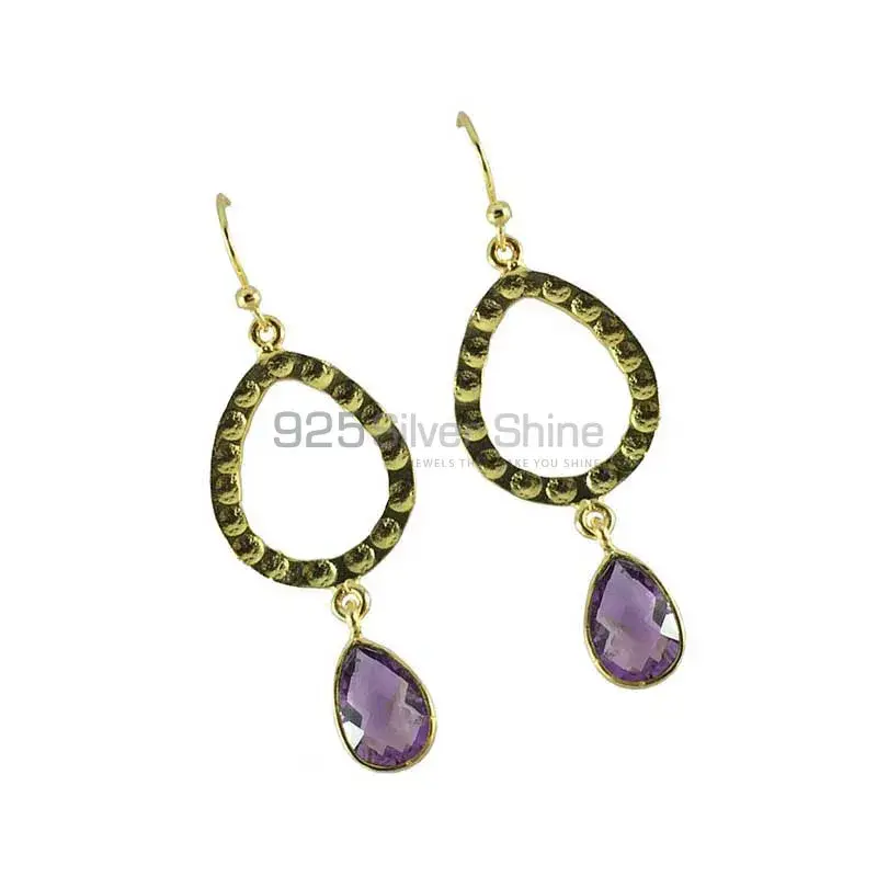 Inexpensive 925 Sterling Silver Handmade Earrings Manufacturer In Amethyst Gemstone Jewelry 925SE1299_0