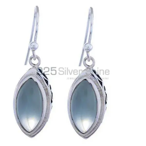 Inexpensive 925 Sterling Silver Handmade Earrings Manufacturer In Chalcedony Gemstone Jewelry 925SE1220