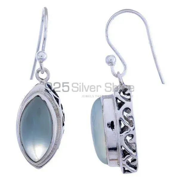 Inexpensive 925 Sterling Silver Handmade Earrings Manufacturer In Chalcedony Gemstone Jewelry 925SE1220_0