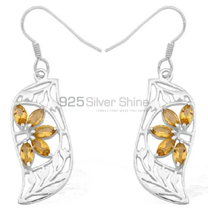 Inexpensive 925 Sterling Silver Handmade Earrings Manufacturer In Citrine Gemstone Jewelry 925SE913