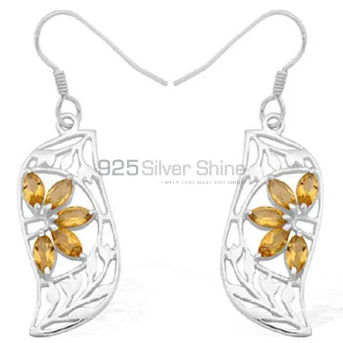 925 Sterling Silver Handmade Earrings In Citrine Gemstone Jewelry 925SE913_0