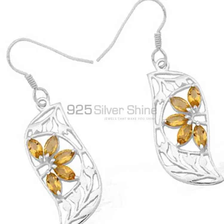 Inexpensive 925 Sterling Silver Handmade Earrings Manufacturer In Citrine Gemstone Jewelry 925SE913_1