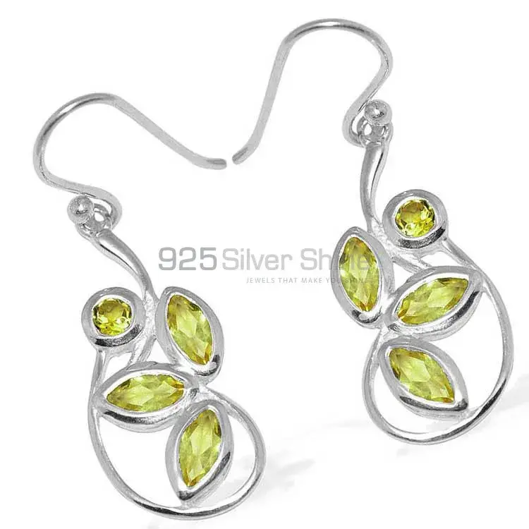 Inexpensive 925 Sterling Silver Handmade Earrings In Lemon Quartz Gemstone Jewelry 925SE1150_0