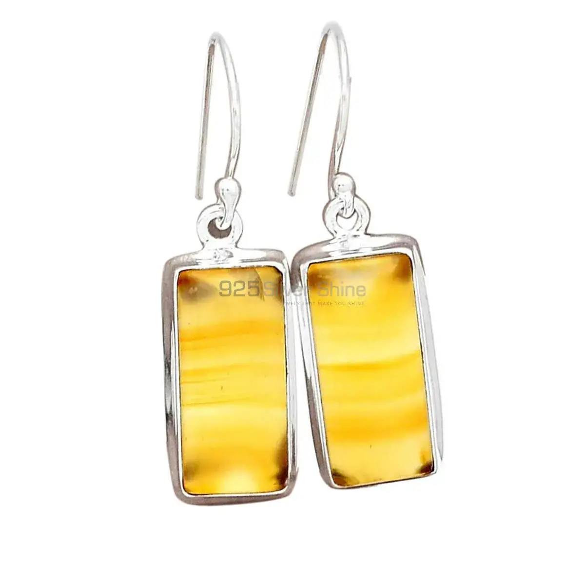 925 Sterling Silver Handmade Earrings In Montana Agate Gemstone Jewelry 925SE2312_2