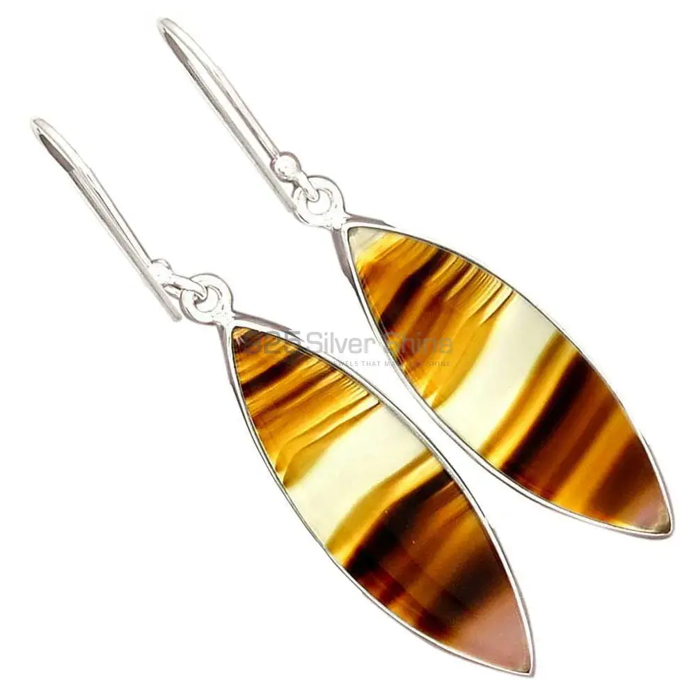 Inexpensive 925 Sterling Silver Handmade Earrings Manufacturer In Montana Agate Gemstone Jewelry 925SE2312_10