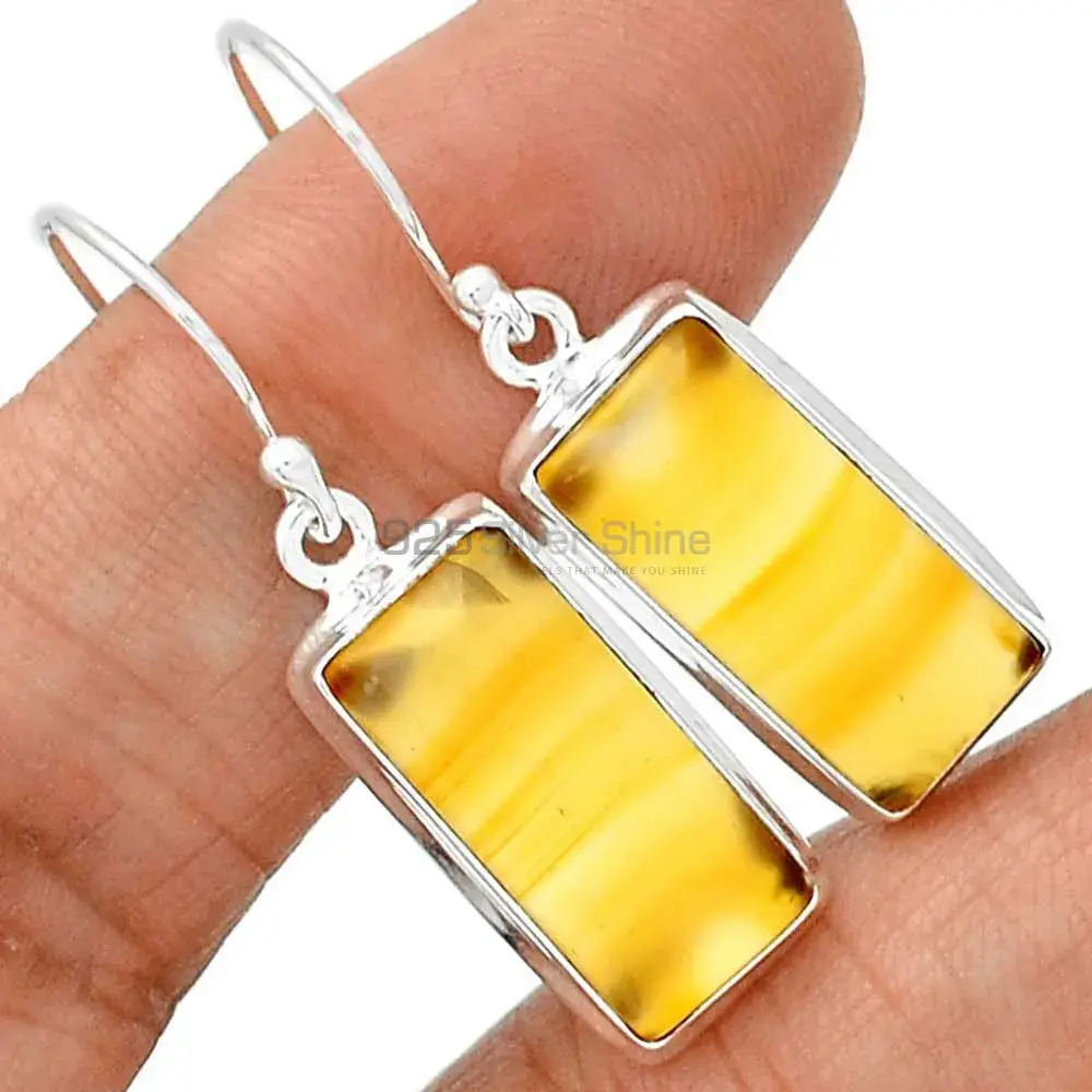 Inexpensive 925 Sterling Silver Handmade Earrings Manufacturer In Montana Agate Gemstone Jewelry 925SE2312_1