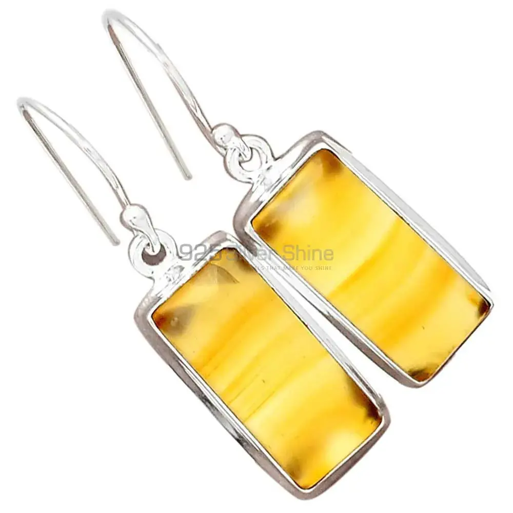Inexpensive 925 Sterling Silver Handmade Earrings Manufacturer In Montana Agate Gemstone Jewelry 925SE2312_2