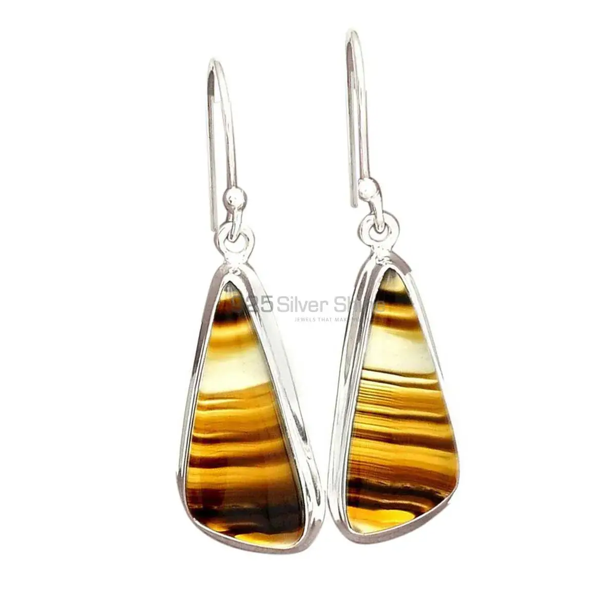 Inexpensive 925 Sterling Silver Handmade Earrings Manufacturer In Montana Agate Gemstone Jewelry 925SE2312_7